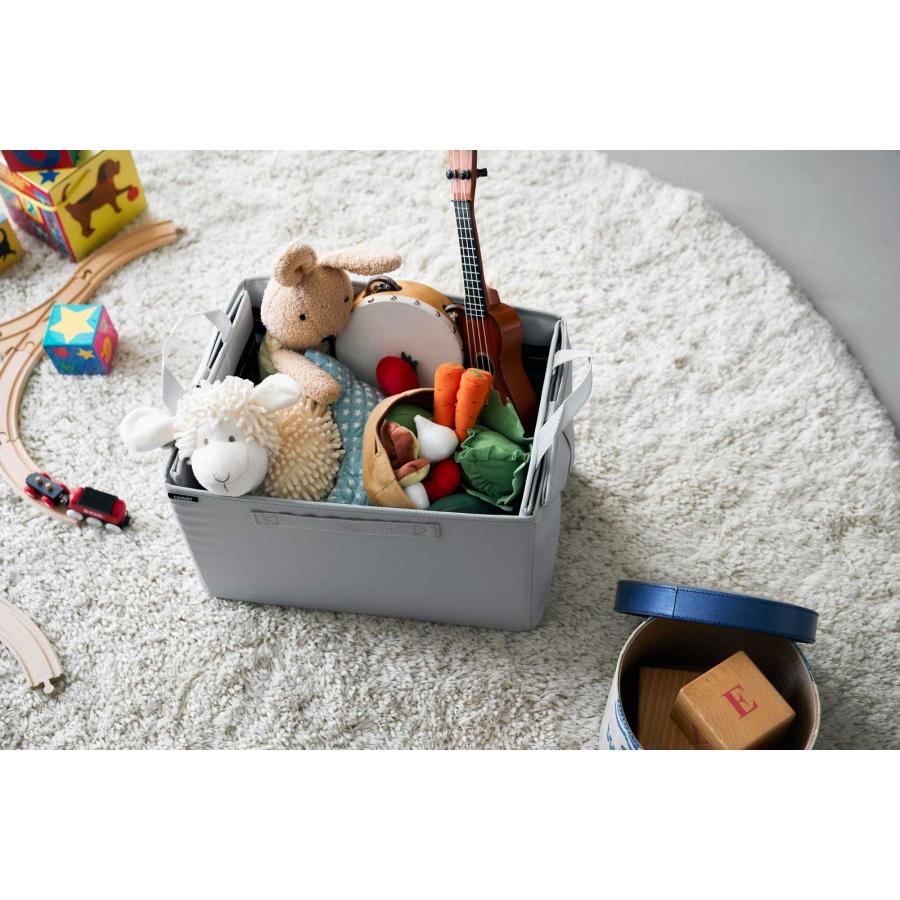 おもちゃ箱 tower タワー プレイマットにもなるおもちゃ収納 プレイマット 折りたたみ おもちゃ収納 山崎実業 正規品 10169 ライトグレー | tower | 04