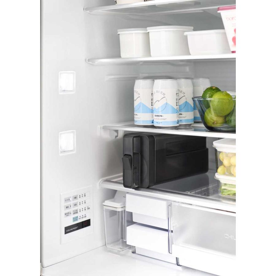 冷水ポット tower タワー 倒して置けてそのまま注げる冷水筒 2.2L 大容量 ドアポケット対応 スリム 冷水筒 麦茶ポット 山崎実業 正規品 10030 ブラック | tower | 06