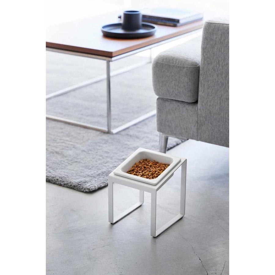 ペットフードボウル nooks ヌークス ペットフードボウルスタンド 斜めハイタイプ 犬猫用 ウォーターボウル ペット用品 山崎実業 正規品 10035 ホワイト | 山崎実業 | 02