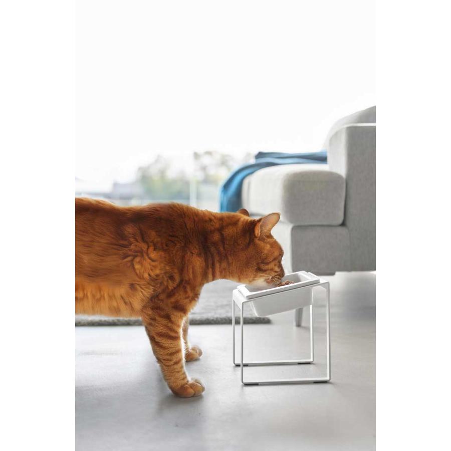 ペットフードボウル nooks ヌークス ペットフードボウルスタンド 斜めハイタイプ 犬猫用 ウォーターボウル ペット用品 山崎実業 正規品 10035 ホワイト | 山崎実業 | 07