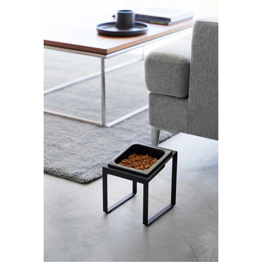 ペットフードボウル nooks ヌークス ペットフードボウルスタンド 斜めハイタイプ 犬猫用 ウォーターボウル ペット用品 山崎実業 正規品 10036 ブラック | 山崎実業 | 02