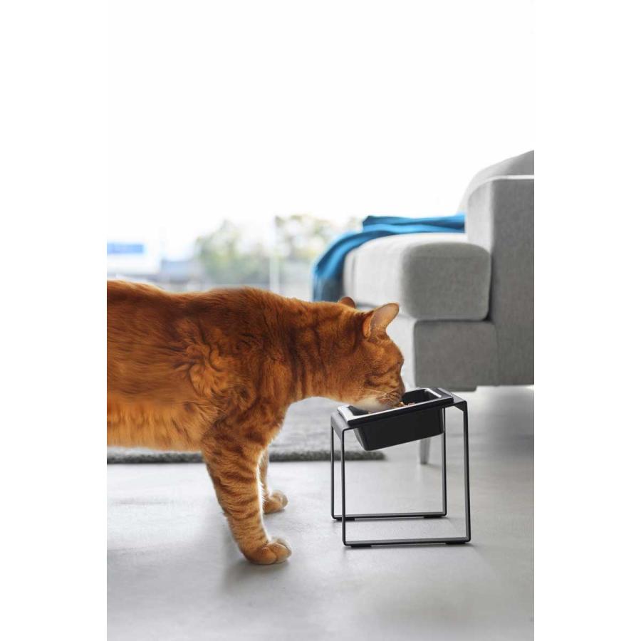 ペットフードボウル nooks ヌークス ペットフードボウルスタンド 斜めハイタイプ 犬猫用 ウォーターボウル ペット用品 山崎実業 正規品 10036 ブラック | 山崎実業 | 07
