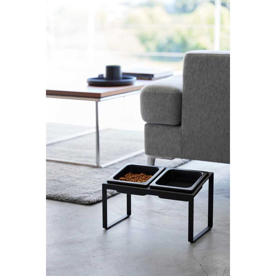 ペットフードボウル nooks ヌークス ペットフードボウルスタンドセット 斜めハイタイプ 犬猫用 ウォーターボウル ペット用品 山崎実業 正規品 10038 ブラック | 山崎実業 | 05