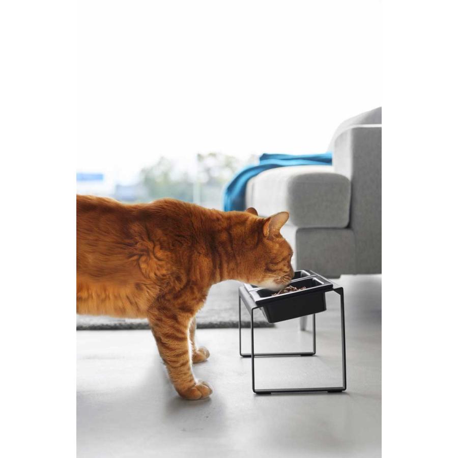 ペットフードボウル nooks ヌークス ペットフードボウルスタンドセット 斜めハイタイプ 犬猫用 ウォーターボウル ペット用品 山崎実業 正規品 10038 ブラック | 山崎実業 | 07