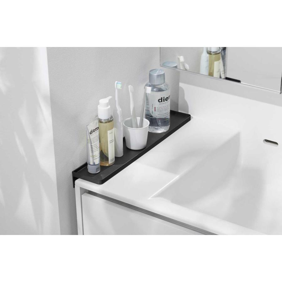 洗面台収納 tower タワー 洗面台横隙間トレー サニタリーラック 洗面所 サニタリー 山崎実業 正規品 10136 ブラック | tower | 02