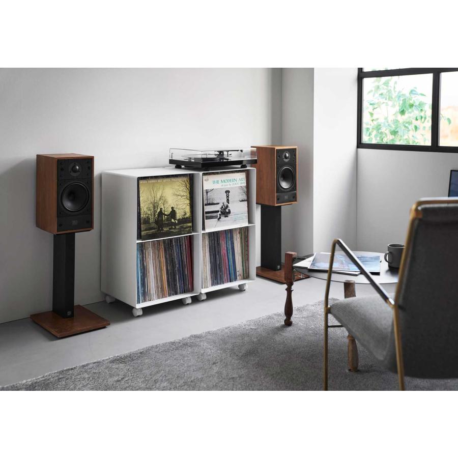 レコード収納 tower タワー レコードラック キャスター付き 2段 スチール製 レコードボックス 山崎実業 正規品 10229 ホワイトの画像