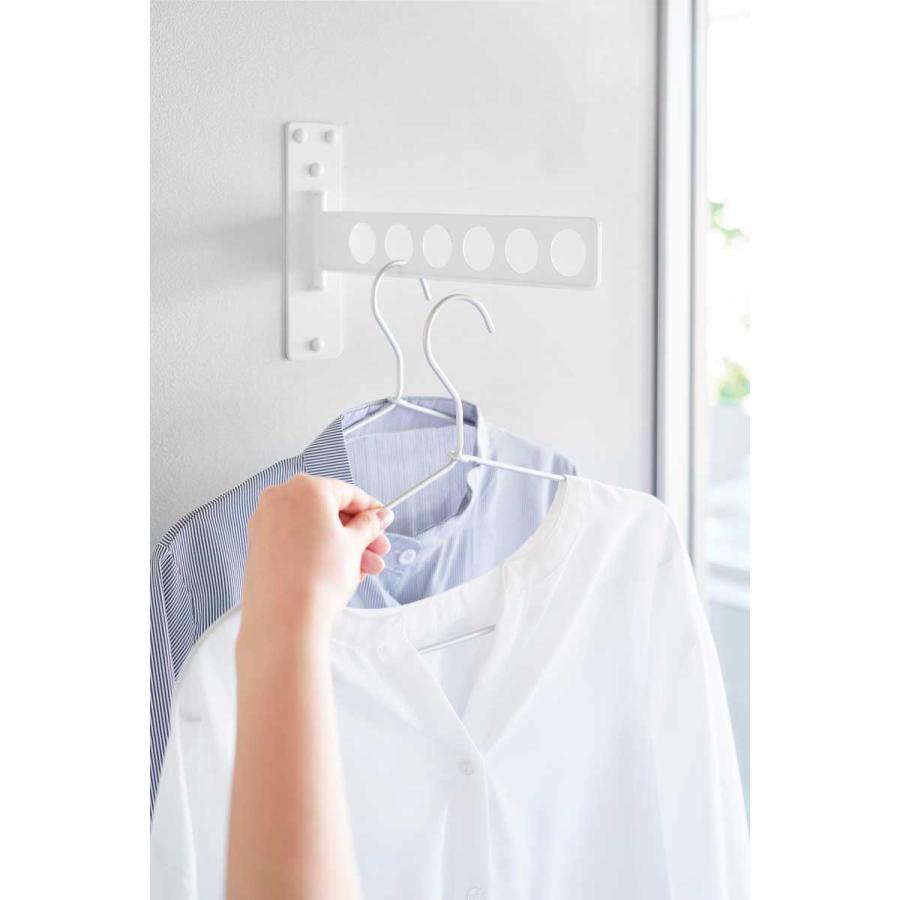 衣類ハンガー tower タワー ウォール衣類ハンガー 石こうボード壁対応 洗濯 物干し 室内干し ハンガーラック 山崎実業 正規品 10100 ホワイト | tower | 06