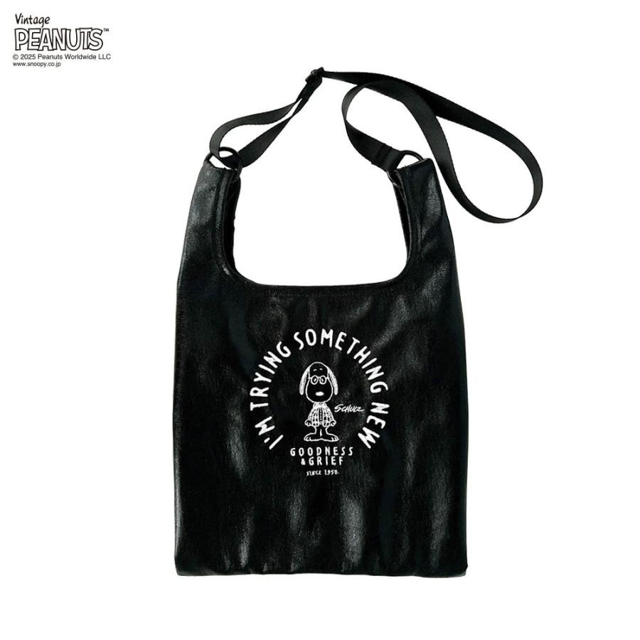 2025新作 スヌーピーバッグ ROOTOTE ルートート IP.ルーショッパー.メタリック.ピーナッツ-0Q エコバッグ スヌーピーグッズ トートバッグ 正規品 ブラック | ROOTOTE