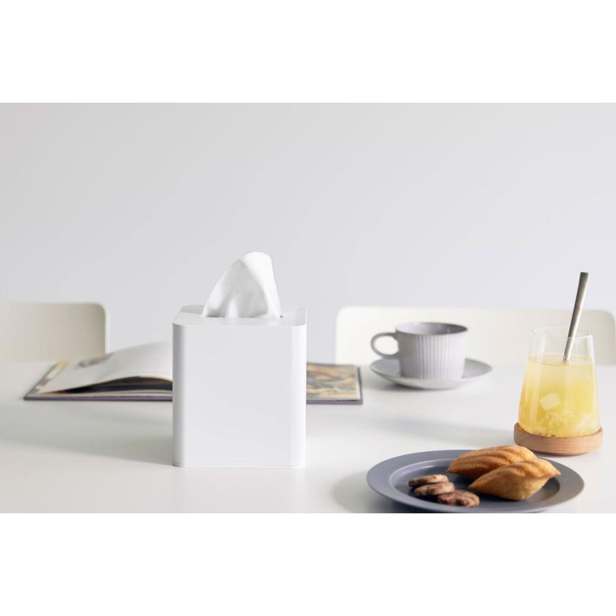 ティッシュケース tower タワー コンパクトティッシュケース スクエア スリム コンパクト シンプル ティッシュカバー 山崎実業 正規品 10054 ホワイト | tower | 03