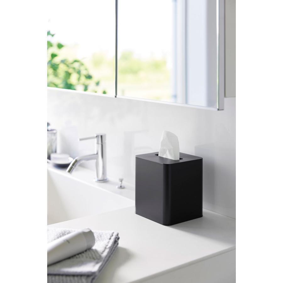 ティッシュケース tower タワー コンパクトティッシュケース スクエア スリム コンパクト シンプル ティッシュカバー 山崎実業 正規品 10055 ブラック | tower | 02