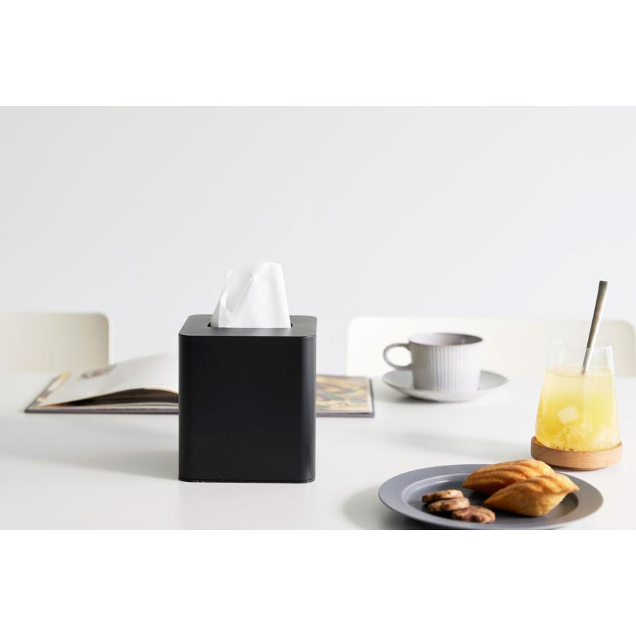 ティッシュケース tower タワー コンパクトティッシュケース スクエア スリム コンパクト シンプル ティッシュカバー 山崎実業 正規品 10055 ブラック | tower | 03