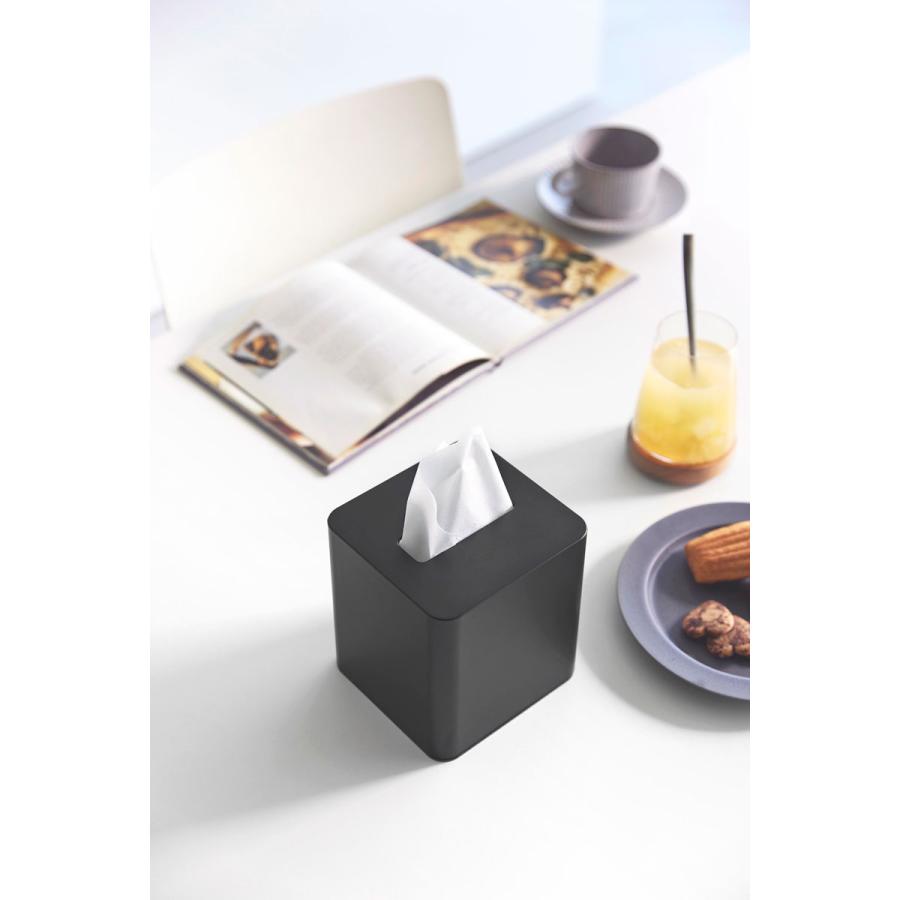 ティッシュケース tower タワー コンパクトティッシュケース スクエア スリム コンパクト シンプル ティッシュカバー 山崎実業 正規品 10055 ブラック | tower | 04