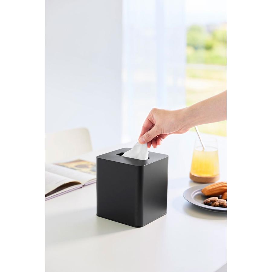ティッシュケース tower タワー コンパクトティッシュケース スクエア スリム コンパクト シンプル ティッシュカバー 山崎実業 正規品 10055 ブラック | tower | 05