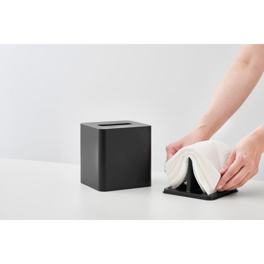 ティッシュケース tower タワー コンパクトティッシュケース スクエア スリム コンパクト シンプル ティッシュカバー 山崎実業 正規品 10055 ブラック | tower | 06
