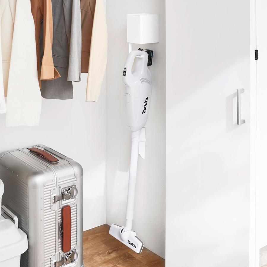 スティッククリーナー収納ハンガー tower タワー ウォール収納付きコードレスクリーナーホルダー 石こうボード壁対応 壁面収納 山崎実業 正規品 10082 ホワイト | tower