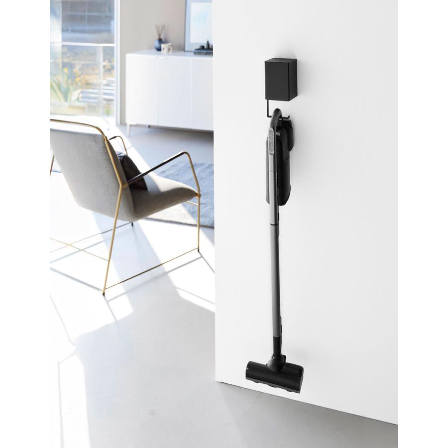 スティッククリーナー収納ハンガー tower タワー ウォール収納付きコードレスクリーナーホルダー 石こうボード壁対応 壁面収納 山崎実業 正規品 10083 ブラック | tower | 03