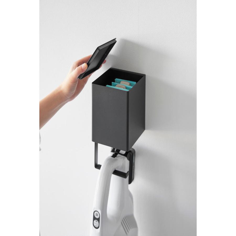 スティッククリーナー収納ハンガー tower タワー ウォール収納付きコードレスクリーナーホルダー 石こうボード壁対応 壁面収納 山崎実業 正規品 10083 ブラック | tower | 07