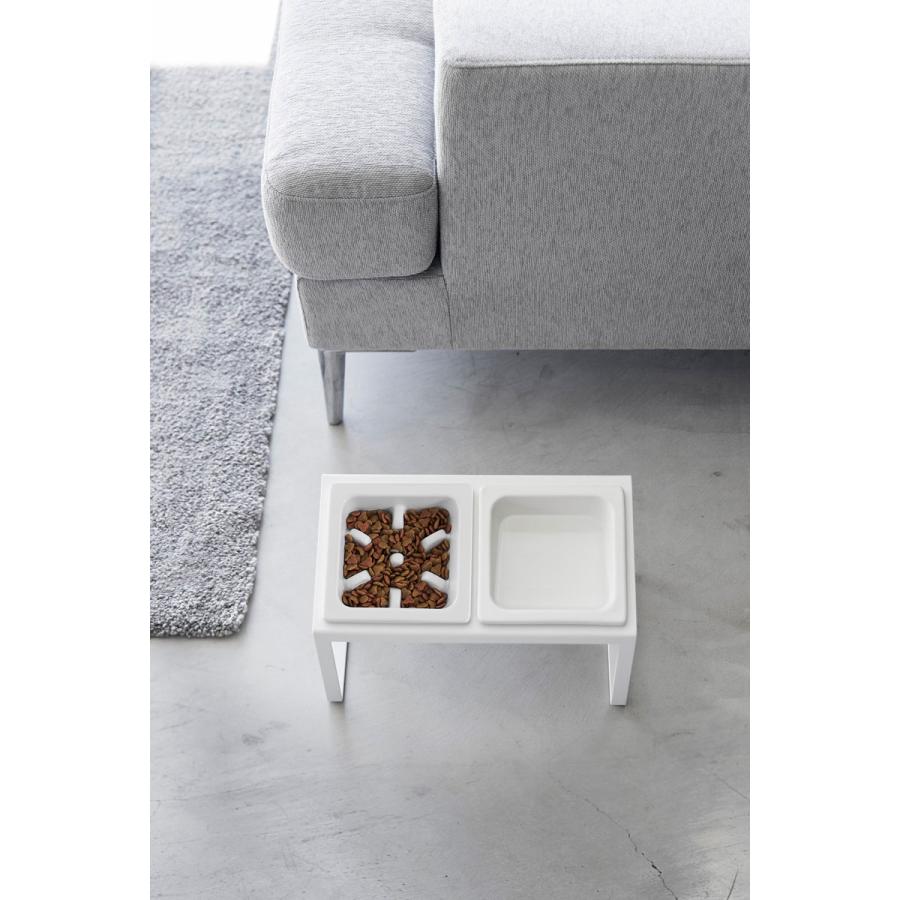 ペットフードボウル nooks ヌークス 早食い防止ペットフードボウルスタンドセット 斜めハイタイプ 陶器  犬猫用 ペット用品 山崎実業 正規品 10241 ホワイト | 山崎実業 | 05