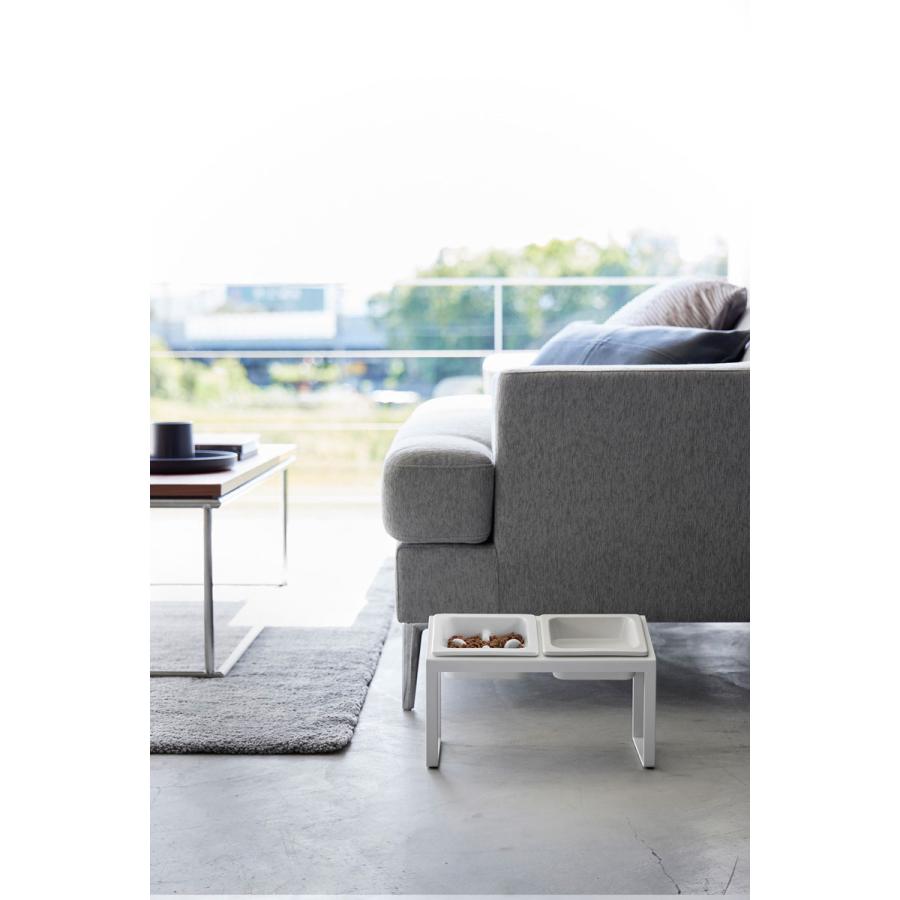 ペットフードボウル nooks ヌークス 早食い防止ペットフードボウルスタンドセット 斜めハイタイプ 陶器  犬猫用 ペット用品 山崎実業 正規品 10241 ホワイト | 山崎実業 | 06