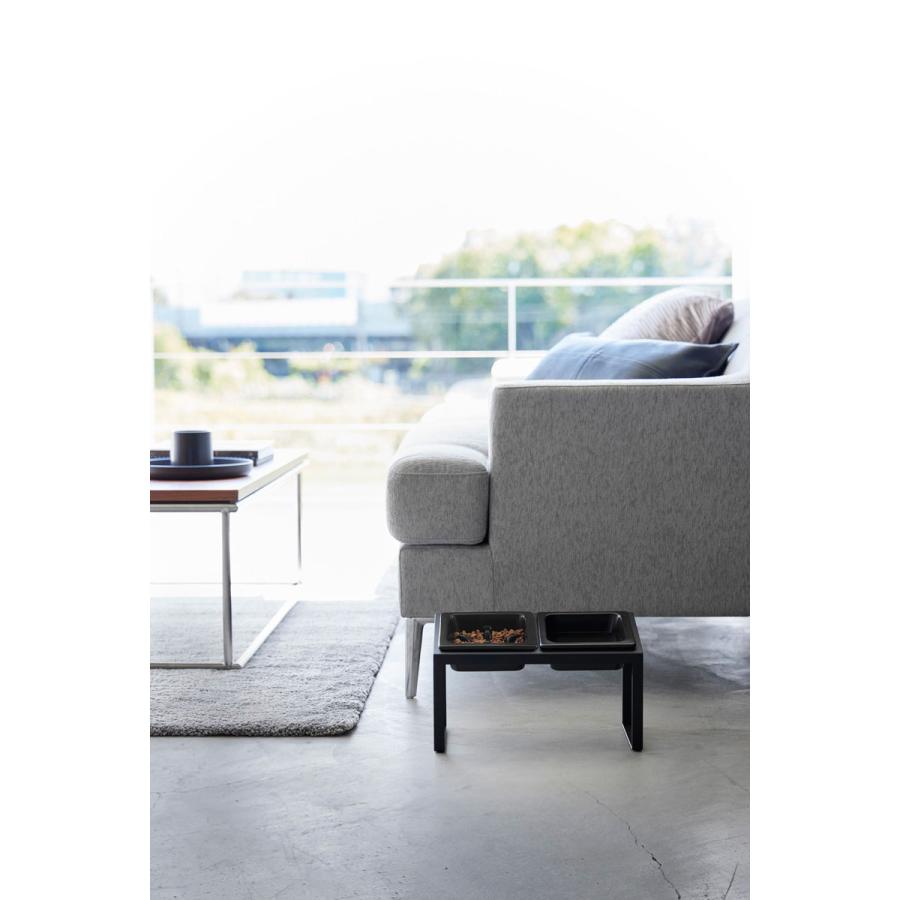 ペットフードボウル nooks ヌークス 早食い防止ペットフードボウルスタンドセット 斜めハイタイプ 陶器  犬猫用 ペット用品 山崎実業 正規品 10242 ブラック | 山崎実業 | 06