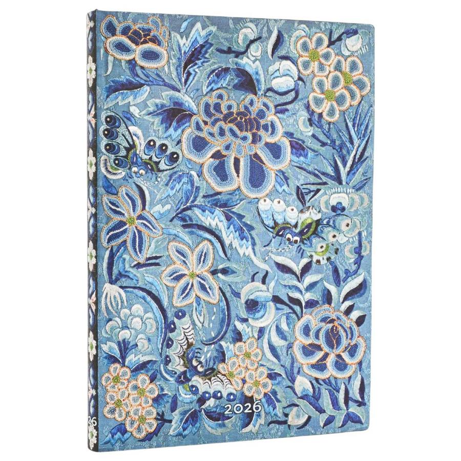 スケジュール帳 paperblanks ペーパーブランクス MIDI Flexis ソフトカバー 2026年 ダイアリー 日本語版 手帳 正規品 青い柳 歴史をつむぐ漢服 | paperblanks