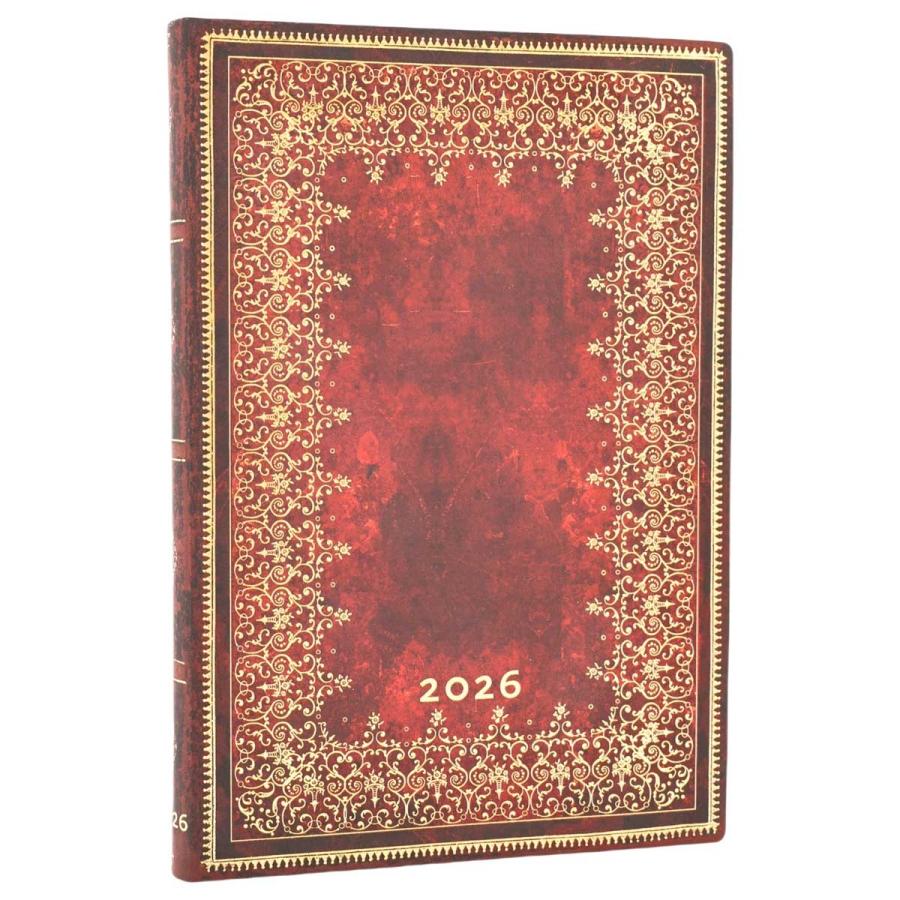 スケジュール帳 paperblanks ペーパーブランクス MIDI Flexis ソフトカバー 2026年 ダイアリー 日本語版 1月始まり 芸術 アート 手帳 正規品 フォイル | paperblanks