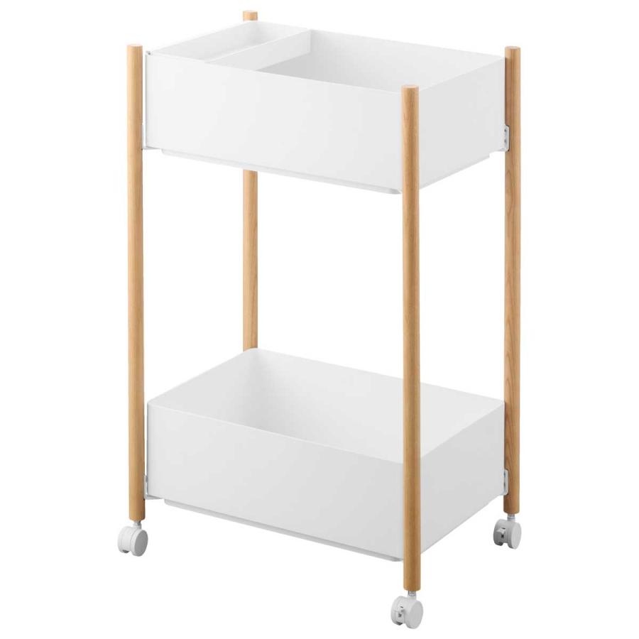 収納ワゴン RIN リン 小物トレー付き収納ワゴン 2段 トレー付き コンパクト キャスター付き 山崎実業 正規品 10180 ナチュラル |  | 01