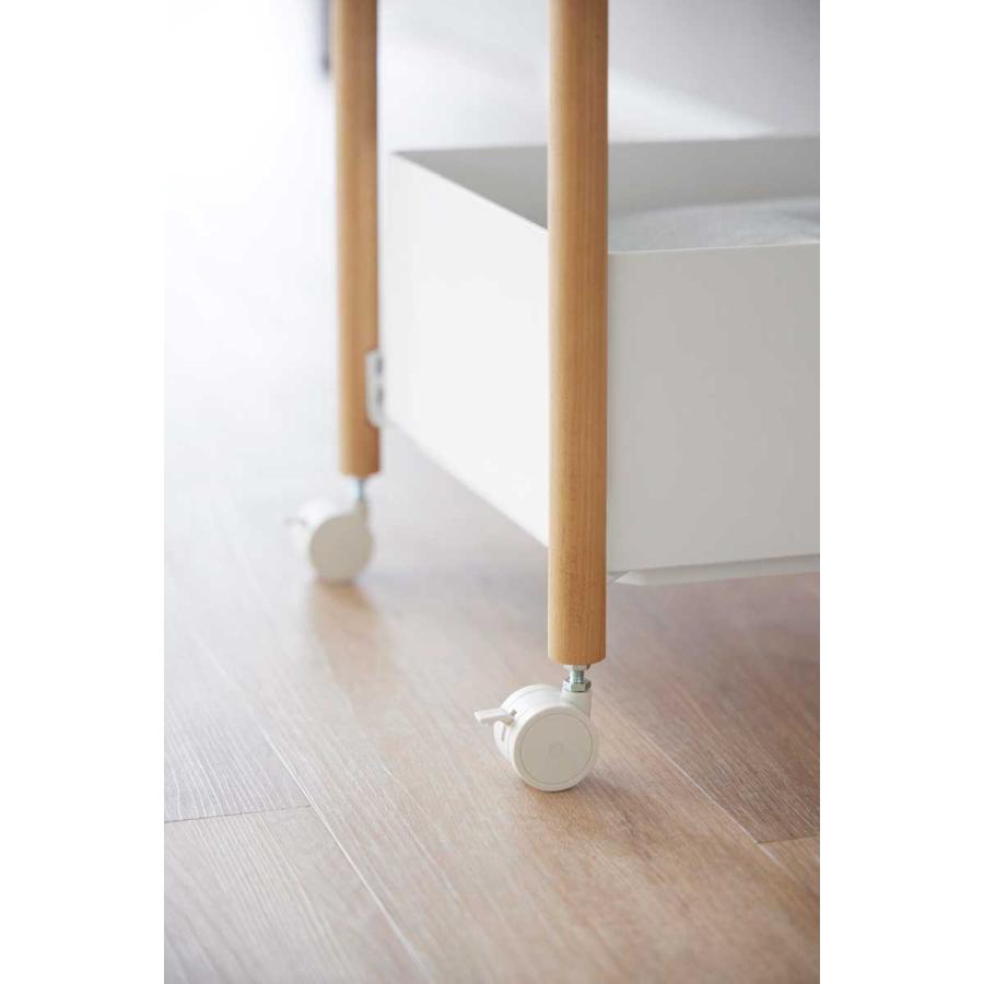 収納ワゴン RIN リン 小物トレー付き収納ワゴン 2段 トレー付き コンパクト キャスター付き 山崎実業 正規品 10180 ナチュラル |  | 02