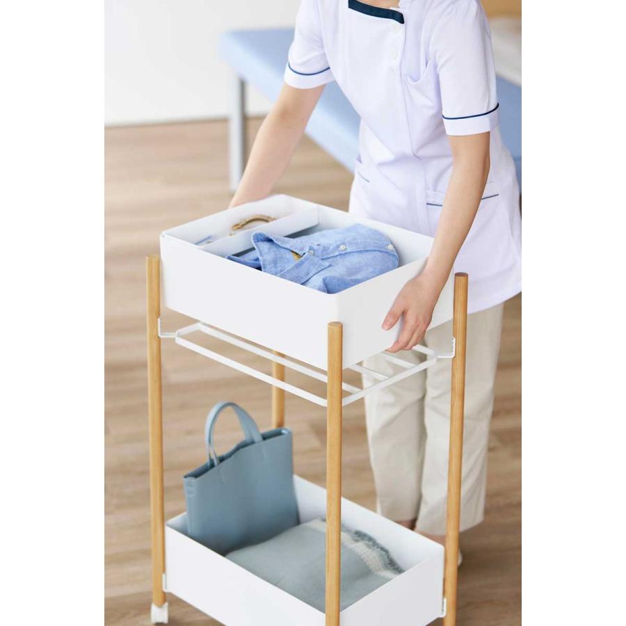 収納ワゴン RIN リン 小物トレー付き収納ワゴン 2段 トレー付き コンパクト キャスター付き 山崎実業 正規品 10180 ナチュラル |  | 03
