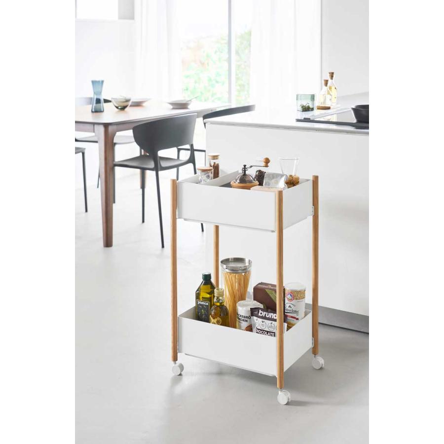 収納ワゴン RIN リン 小物トレー付き収納ワゴン 2段 トレー付き コンパクト キャスター付き 山崎実業 正規品 10180 ナチュラル |  | 04