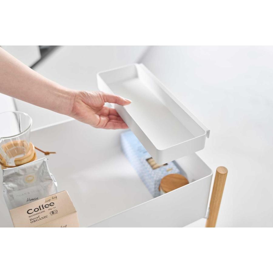 収納ワゴン RIN リン 小物トレー付き収納ワゴン 2段 トレー付き コンパクト キャスター付き 山崎実業 正規品 10180 ナチュラル |  | 05