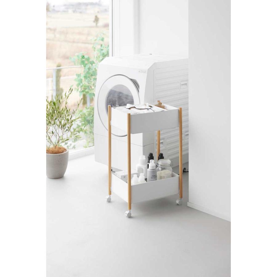 収納ワゴン RIN リン 小物トレー付き収納ワゴン 2段 トレー付き コンパクト キャスター付き 山崎実業 正規品 10180 ナチュラル |  | 06