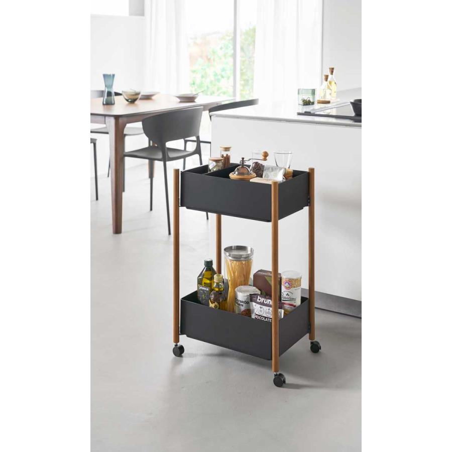 収納ワゴン RIN リン 小物トレー付き収納ワゴン 2段 トレー付き コンパクト キャスター付き 山崎実業 正規品 10179 ブラウン |  | 04
