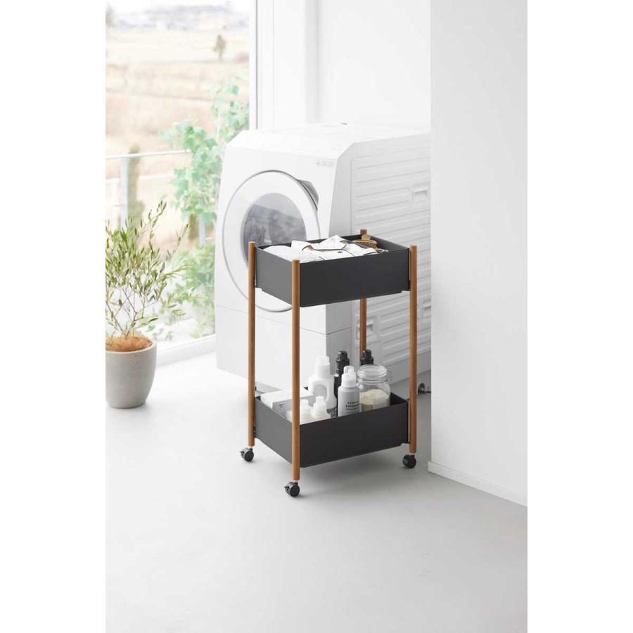 収納ワゴン RIN リン 小物トレー付き収納ワゴン 2段 トレー付き コンパクト キャスター付き 山崎実業 正規品 10179 ブラウン |  | 06