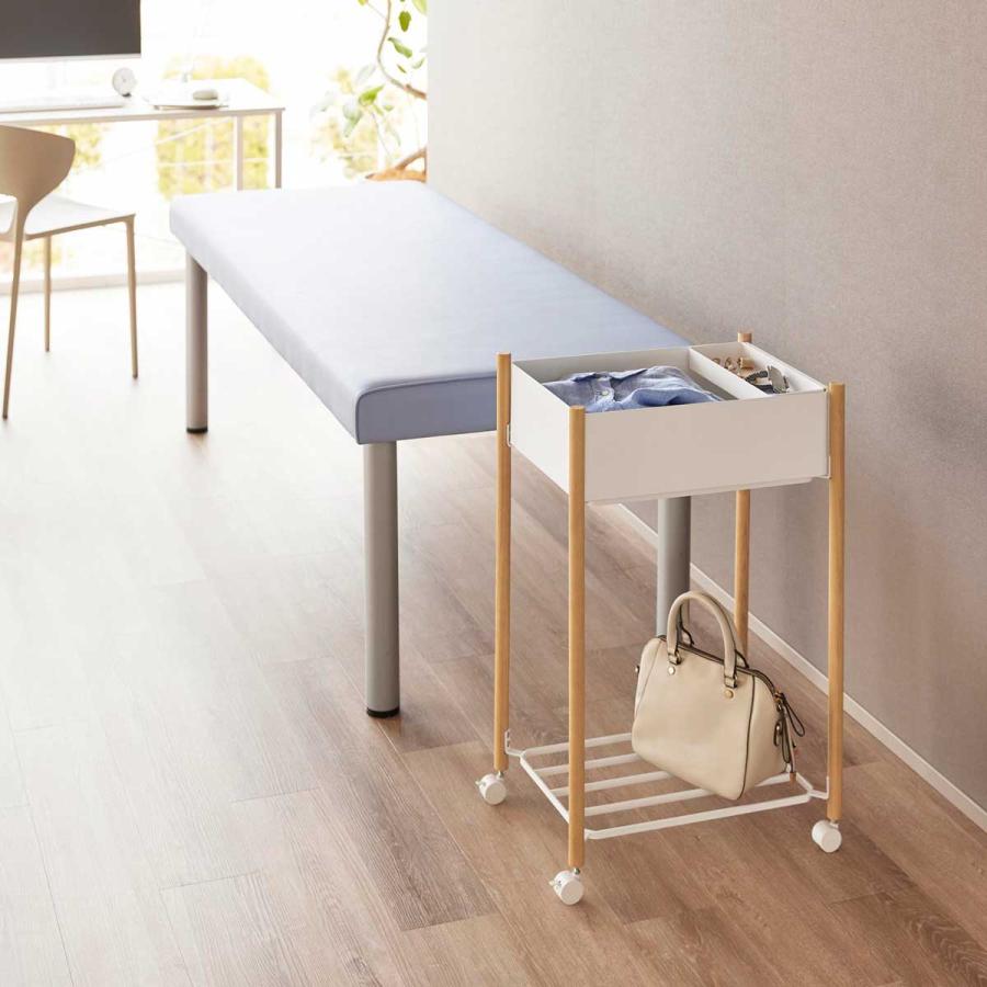 収納ワゴン RIN リン 小物トレー付き下段が棚の収納ワゴン 2段 トレー付き コンパクト キャスター付き 山崎実業 正規品 10182 ナチュラル | 