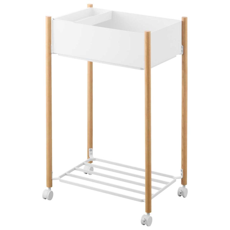 収納ワゴン RIN リン 小物トレー付き下段が棚の収納ワゴン 2段 トレー付き コンパクト キャスター付き 山崎実業 正規品 10182 ナチュラル |  | 01