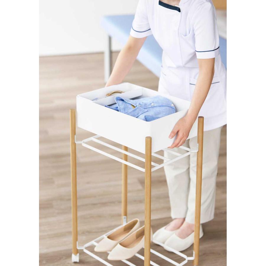 収納ワゴン RIN リン 小物トレー付き下段が棚の収納ワゴン 2段 トレー付き コンパクト キャスター付き 山崎実業 正規品 10182 ナチュラル |  | 03