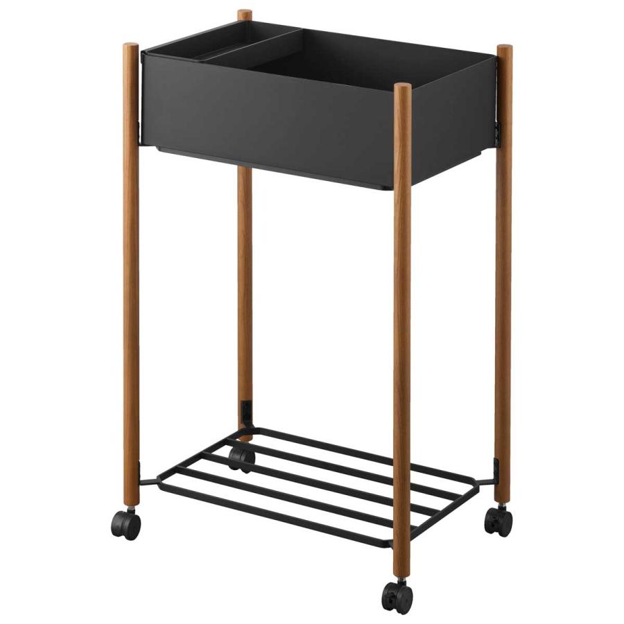 収納ワゴン RIN リン 小物トレー付き下段が棚の収納ワゴン 2段 トレー付き コンパクト キャスター付き 山崎実業 正規品 10181 ブラウン |  | 01