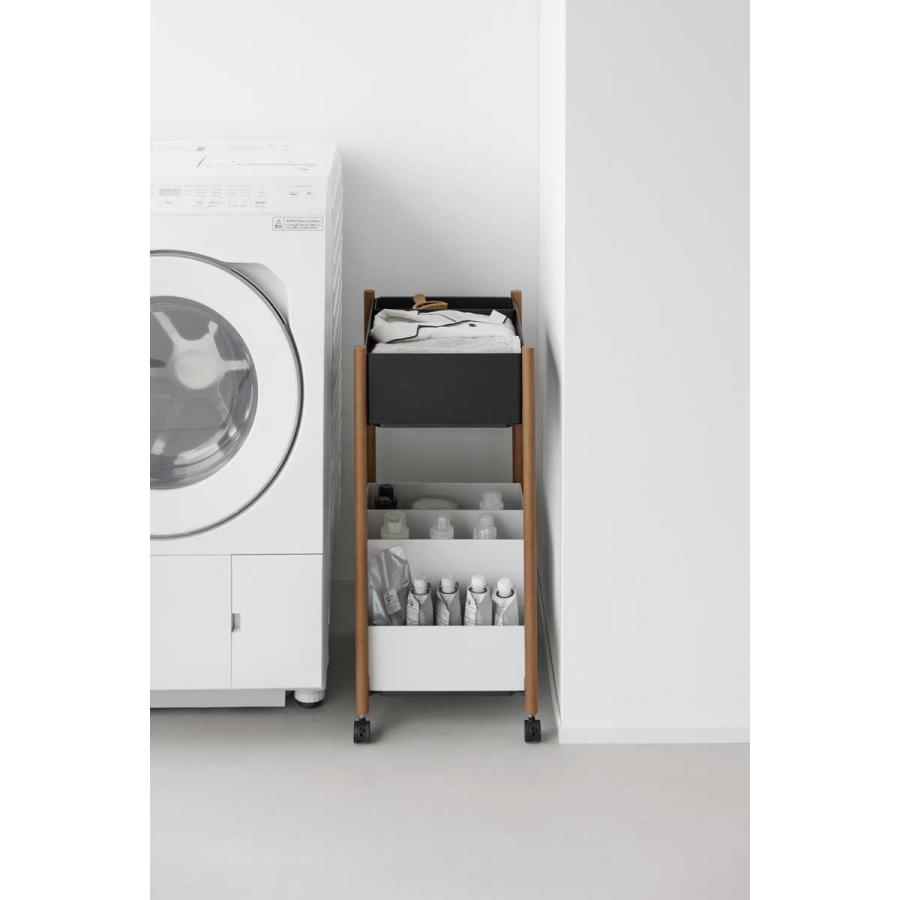 収納ワゴン RIN リン 小物トレー付き下段が棚の収納ワゴン 2段 トレー付き コンパクト キャスター付き 山崎実業 正規品 10181 ブラウン |  | 07