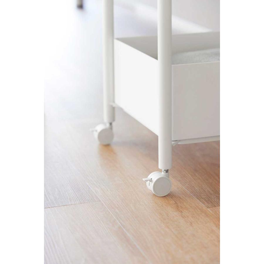 収納ワゴン tower タワー 小物トレー付き収納ワゴン 2段 トレー付き コンパクト キャスター付き 山崎実業 正規品 10183 ホワイト | tower | 02