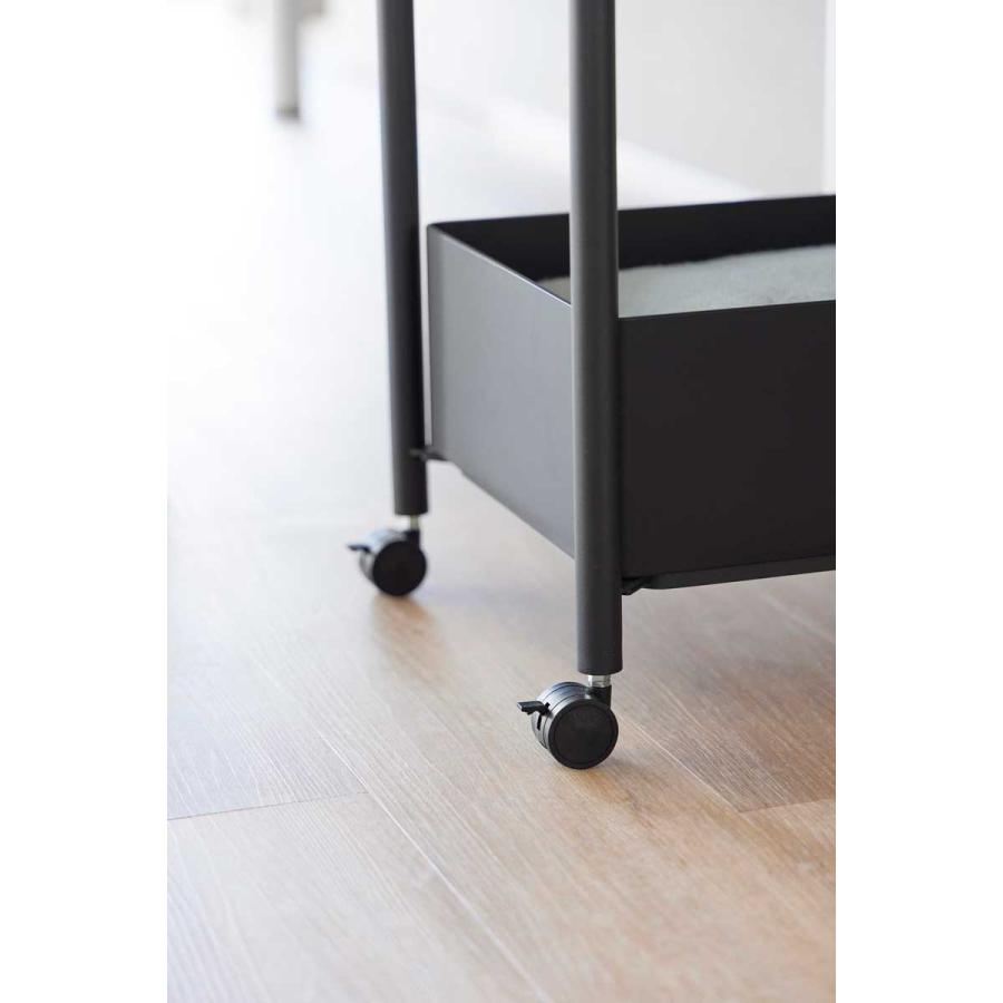 収納ワゴン tower タワー 小物トレー付き収納ワゴン 2段 トレー付き コンパクト キャスター付き 山崎実業 正規品 10184 ブラック | tower | 02