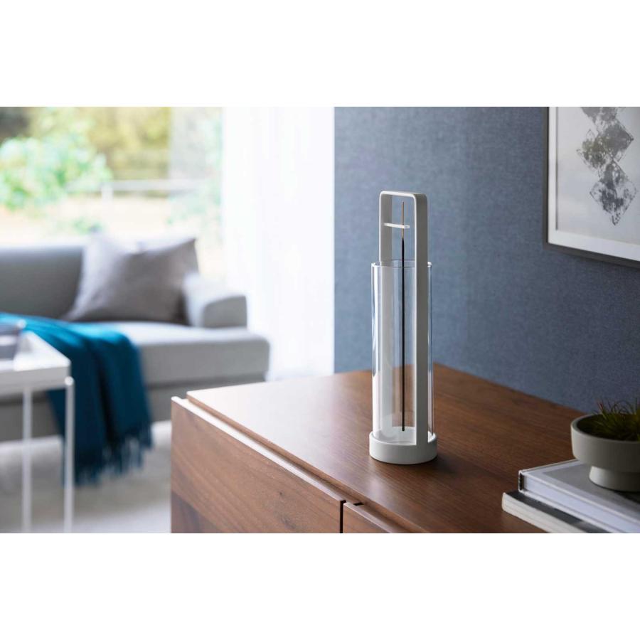 お香立て tower タワー お香スタンド 灰飛び防止カバー付き 吊り下げ式 香立 香台 香皿 山崎実業 正規品 10013 ホワイト | tower | 02