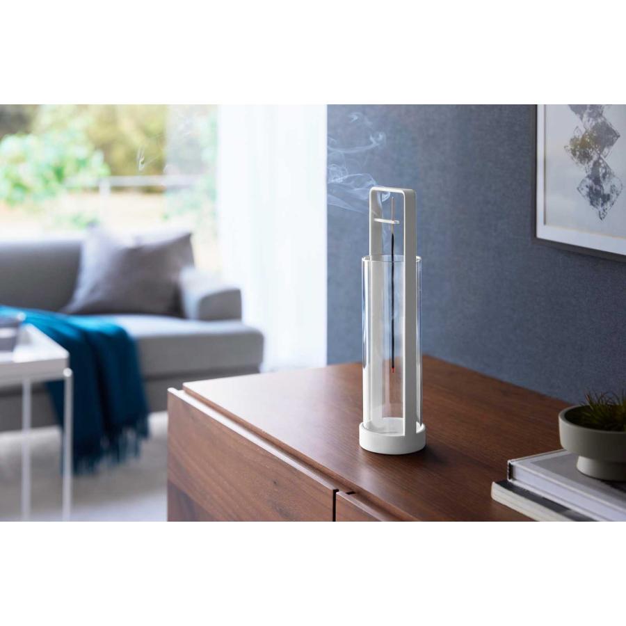 お香立て tower タワー お香スタンド 灰飛び防止カバー付き 吊り下げ式 香立 香台 香皿 山崎実業 正規品 10013 ホワイト | tower | 03