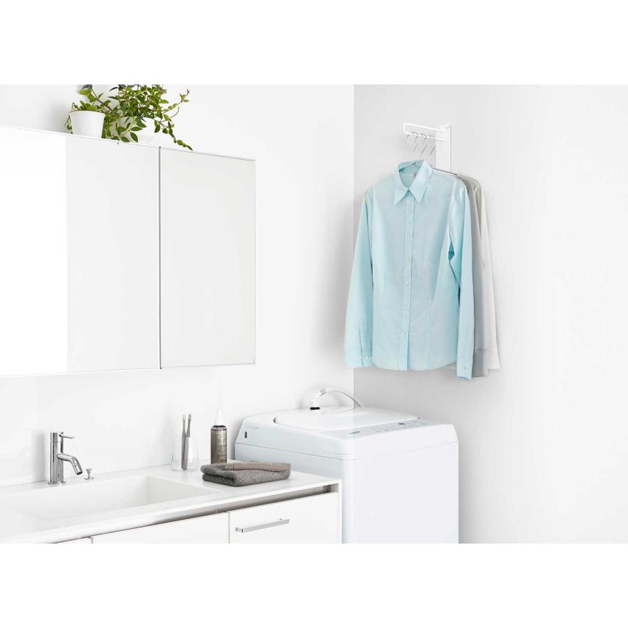 ハンガーフック tower タワー 壁付けちょい干しハンガー 壁付け 壁掛け スリム コンパクト 室内干し 山崎実業 正規品 10387 ホワイト | tower | 02