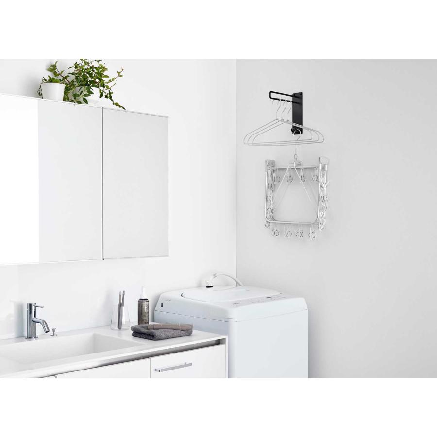 ハンガーフック tower タワー 壁付けちょい干しハンガー 壁付け 壁掛け スリム コンパクト 室内干し 山崎実業 正規品 10388 ブラック | tower | 03