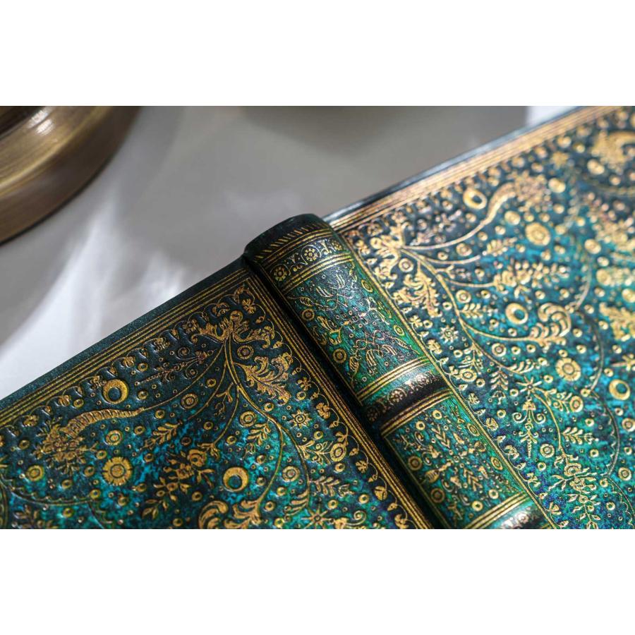 ノートブック paperblanks ペーパーブランクス MIDI ハードカバー 罫線 イギリス FSC認証 中性紙 芸術 アート 高級ノート 正規品 自然の恵み エメラルドの花 | paperblanks | 01