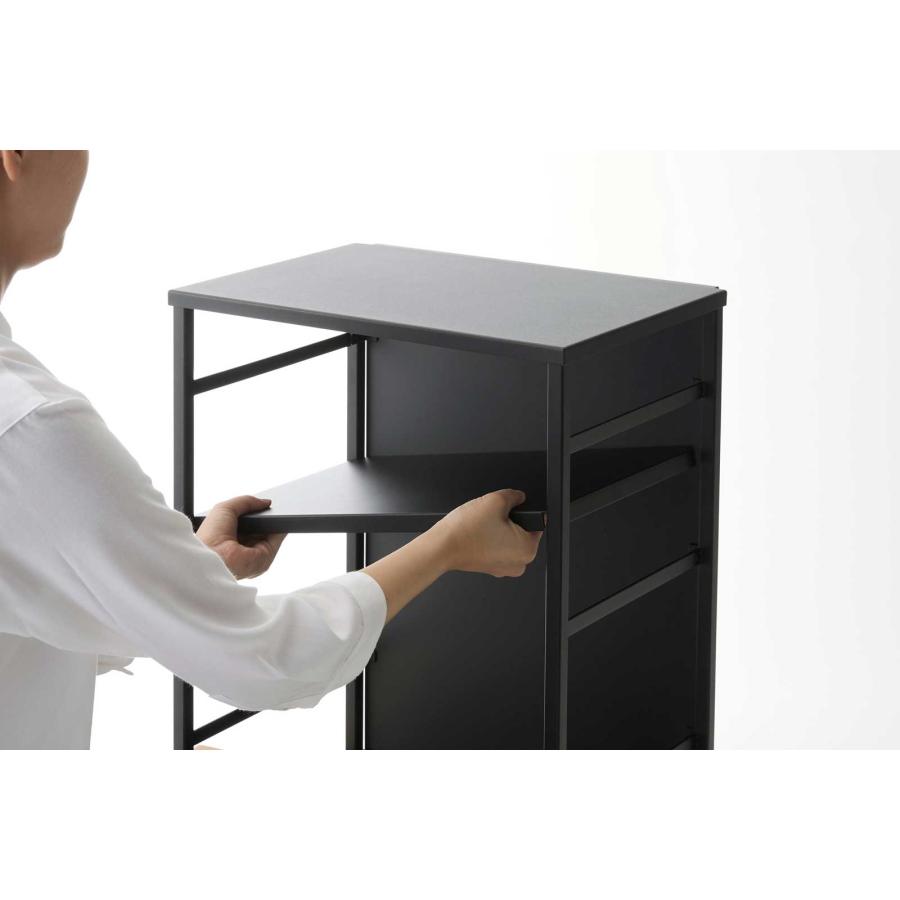 収納ワゴン tower タワー 目隠しワゴン 天板付き キャスター スリム 隙間収納 キャスター付き 山崎実業 正規品 8467 ブラック | tower | 06