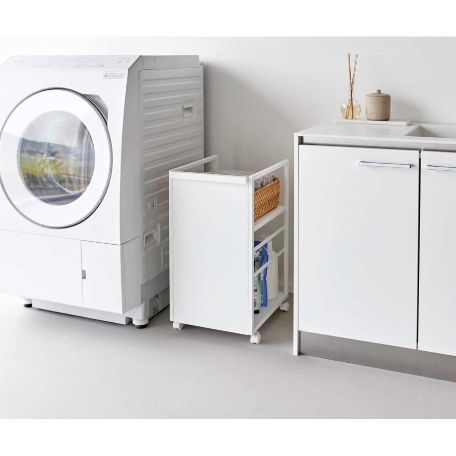 収納ワゴン tower タワー 目隠しワゴン スリム キャスター スリム 隙間収納 キャスター付き 山崎実業 正規品 8468 ホワイト | tower | 03