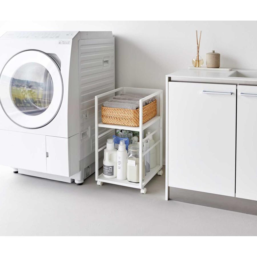 収納ワゴン tower タワー 目隠しワゴン スリム キャスター スリム 隙間収納 キャスター付き 山崎実業 正規品 8468 ホワイト | tower | 04