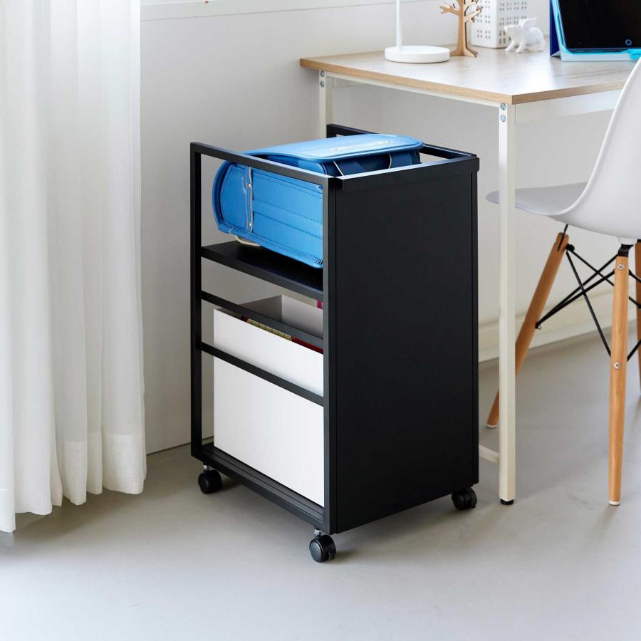 収納ワゴン tower タワー 目隠しワゴン スリム キャスター スリム 隙間収納 キャスター付き 山崎実業 正規品 8469 ブラック | tower